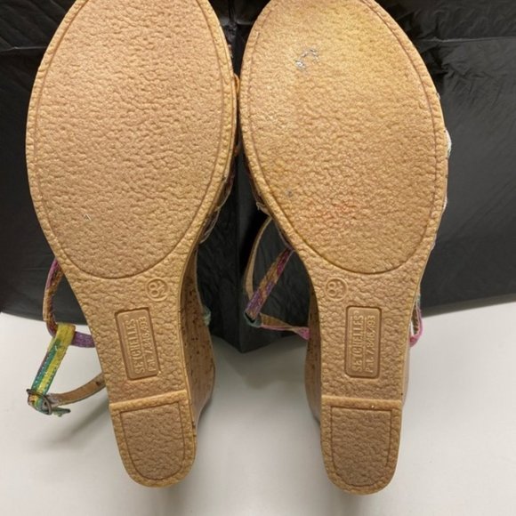 Seychelles "Cayman" Multi-Color Wedge Cork Sandals - Picture 5 of 7